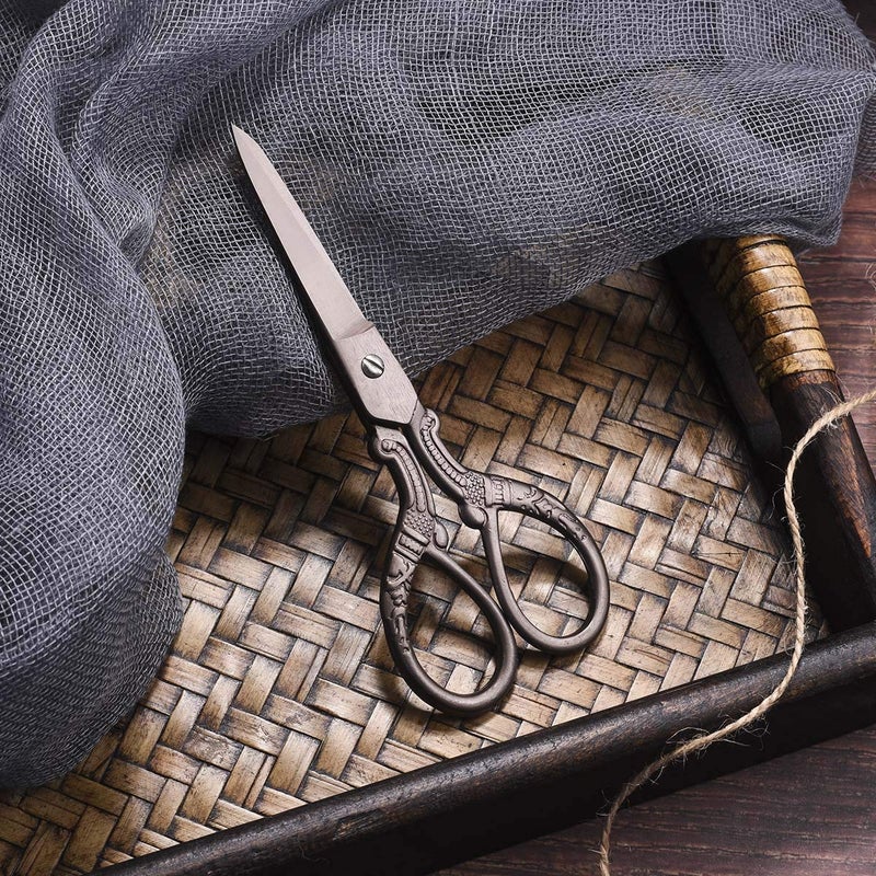HITOPTY 5inch Vintage Style Scissors Titanium Plating Stainless Steel Antique Shears for Craft Embroidery Crochet Needle Point Knitting Project - Image 2